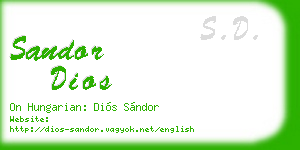 sandor dios business card