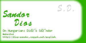 sandor dios business card